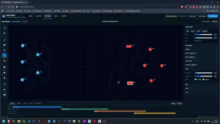 GhostMap scenario workspace with map grid, entities and analysis panels